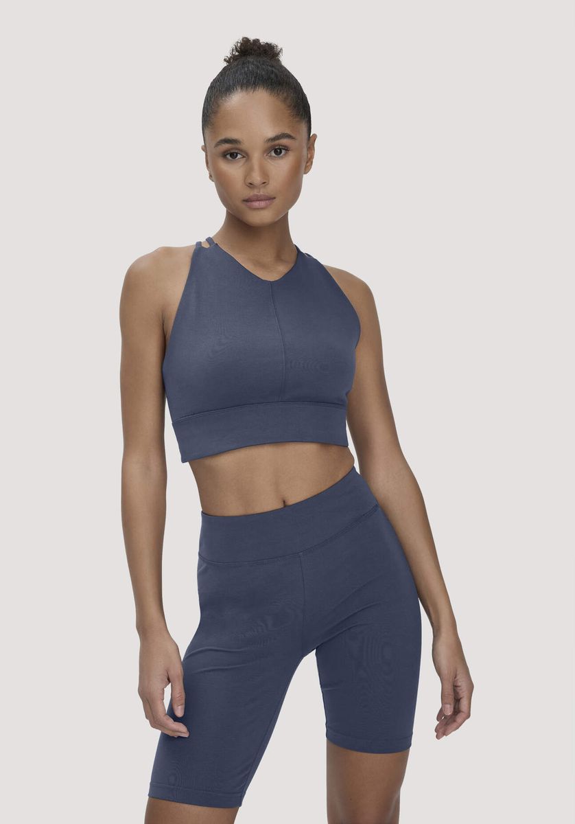 Hochgeschlossenes Sport-Bustier aus Bio-Baumwolle