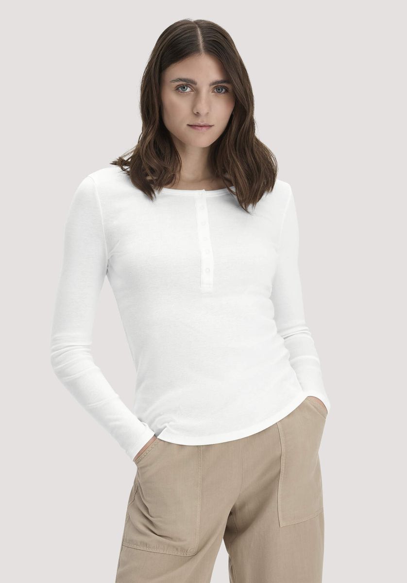 Klassisches Henley-Longsleeve aus Feinripp
