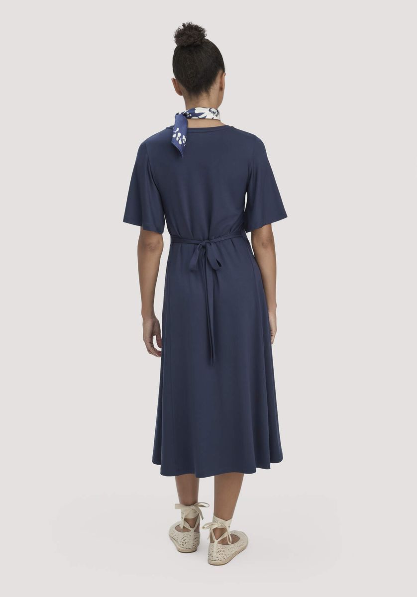 Jersey-Midi mit Flatterärmeln