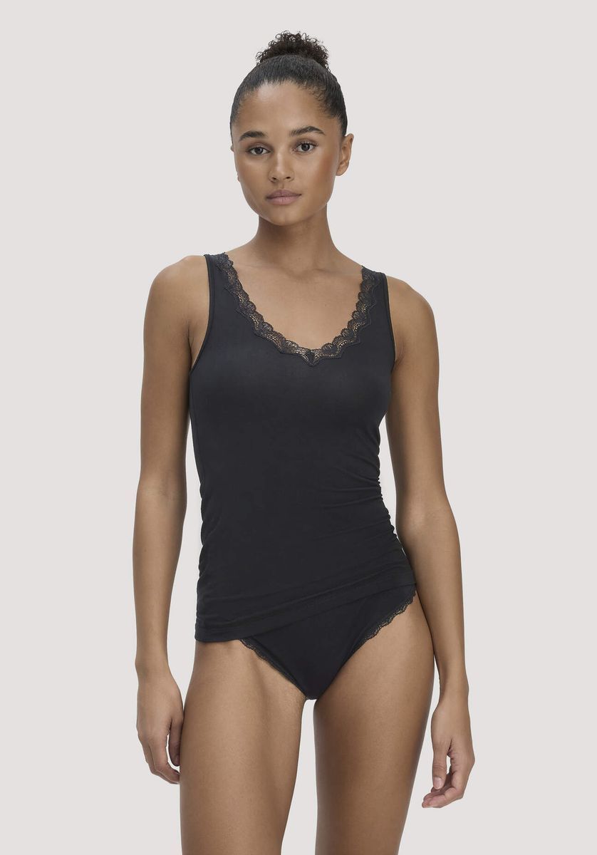 Modal-Tanktop mit Spitzenbesatz