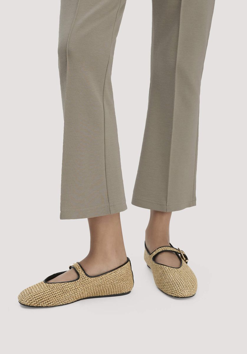 Schmal geschnittene Jerseyhose mit Biese