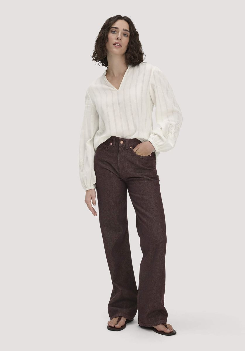 Relaxed Straight-Jeans mit hohem Bund