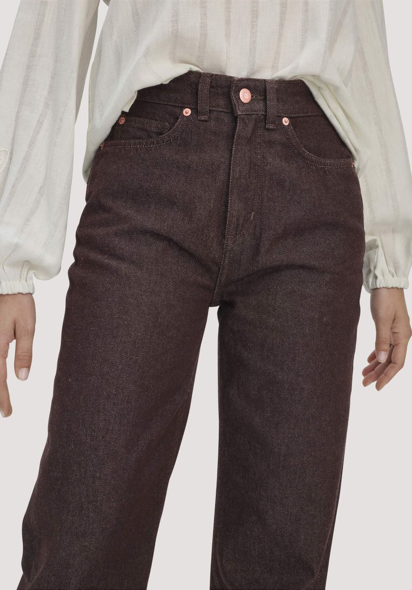 Relaxed Straight-Jeans mit hohem Bund