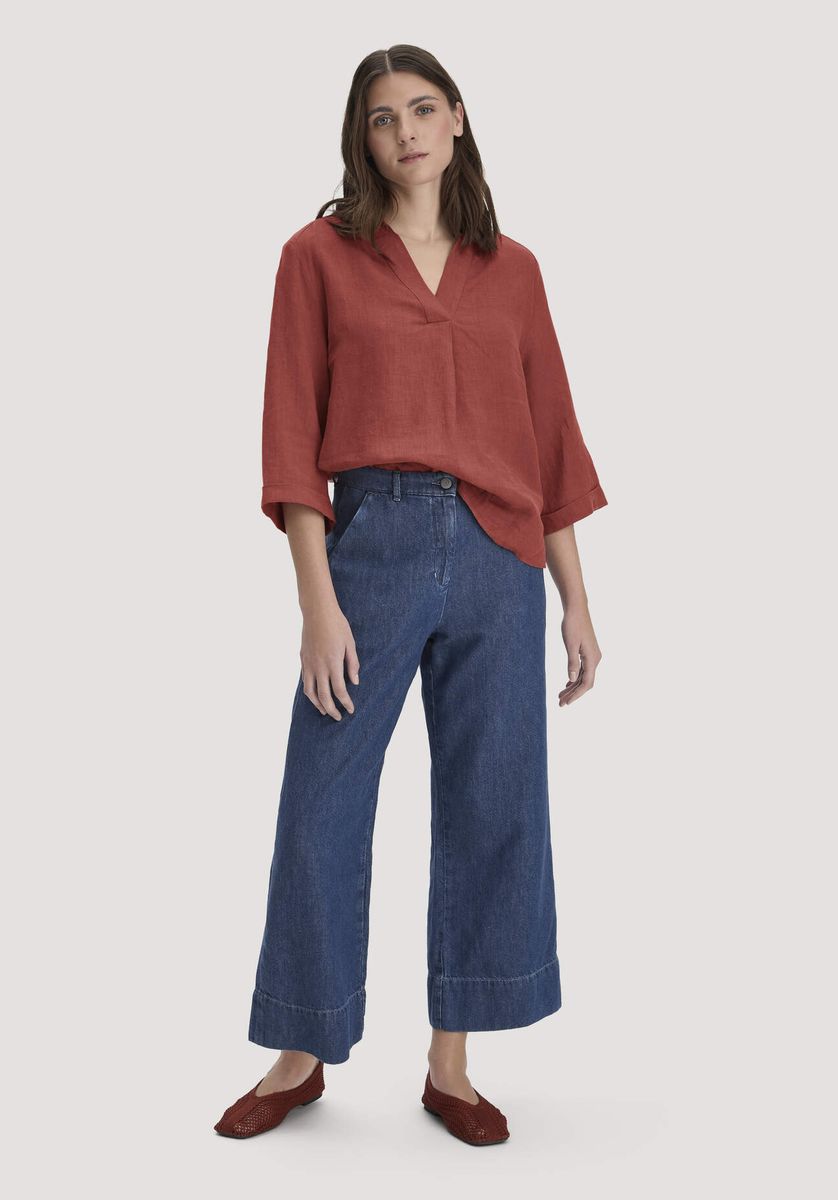 Weit geschnittene Denim-Culotte