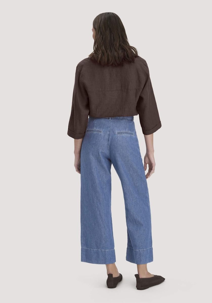Weit geschnittene Denim-Culotte