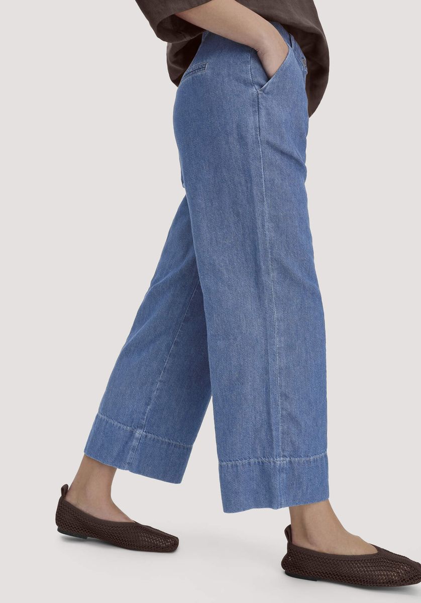 Weit geschnittene Denim-Culotte