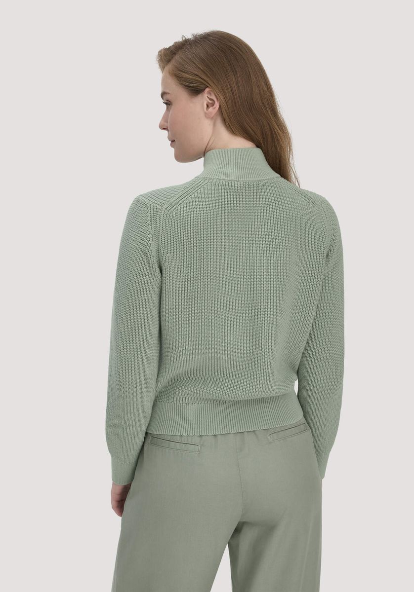 Strukturierte Strickjacke mit Reißverschluss