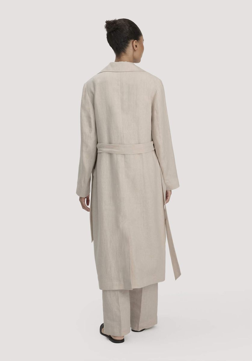 Leichter Trenchcoat aus Leinen mit Bindegürtel
