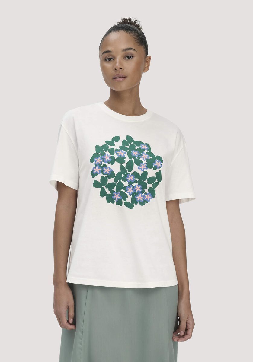 Oversized T-Shirt mit Seerosen-Print