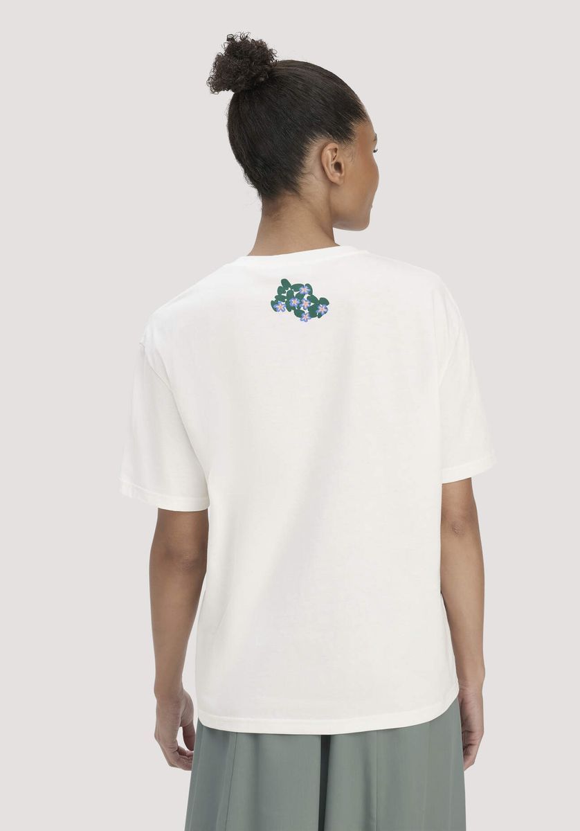 Oversized T-Shirt mit Seerosen-Print