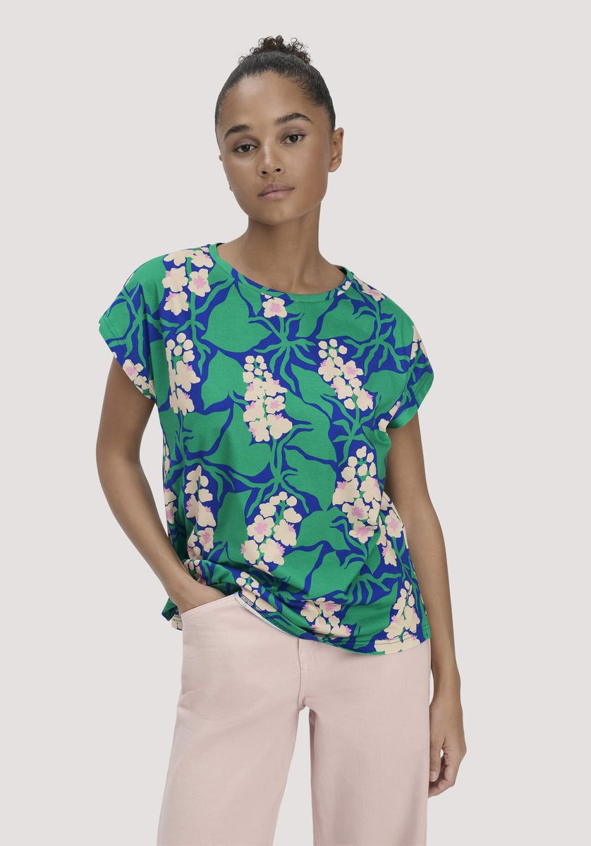 Oversized T-Shirt mit Seerosen-Print