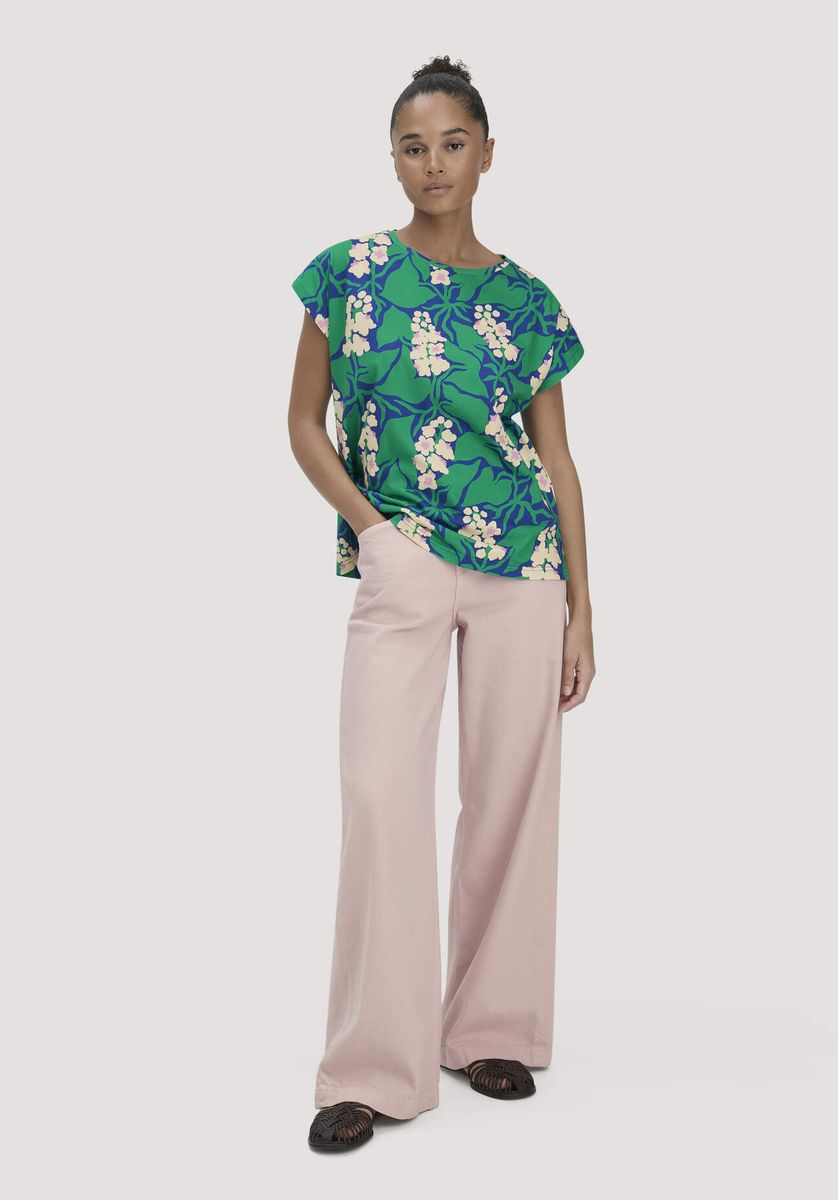 Oversized T-Shirt mit Seerosen-Print