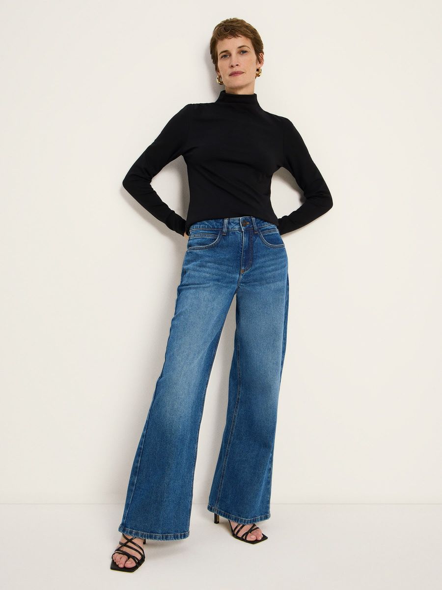 Weite Jeans mit mittlerem Bund