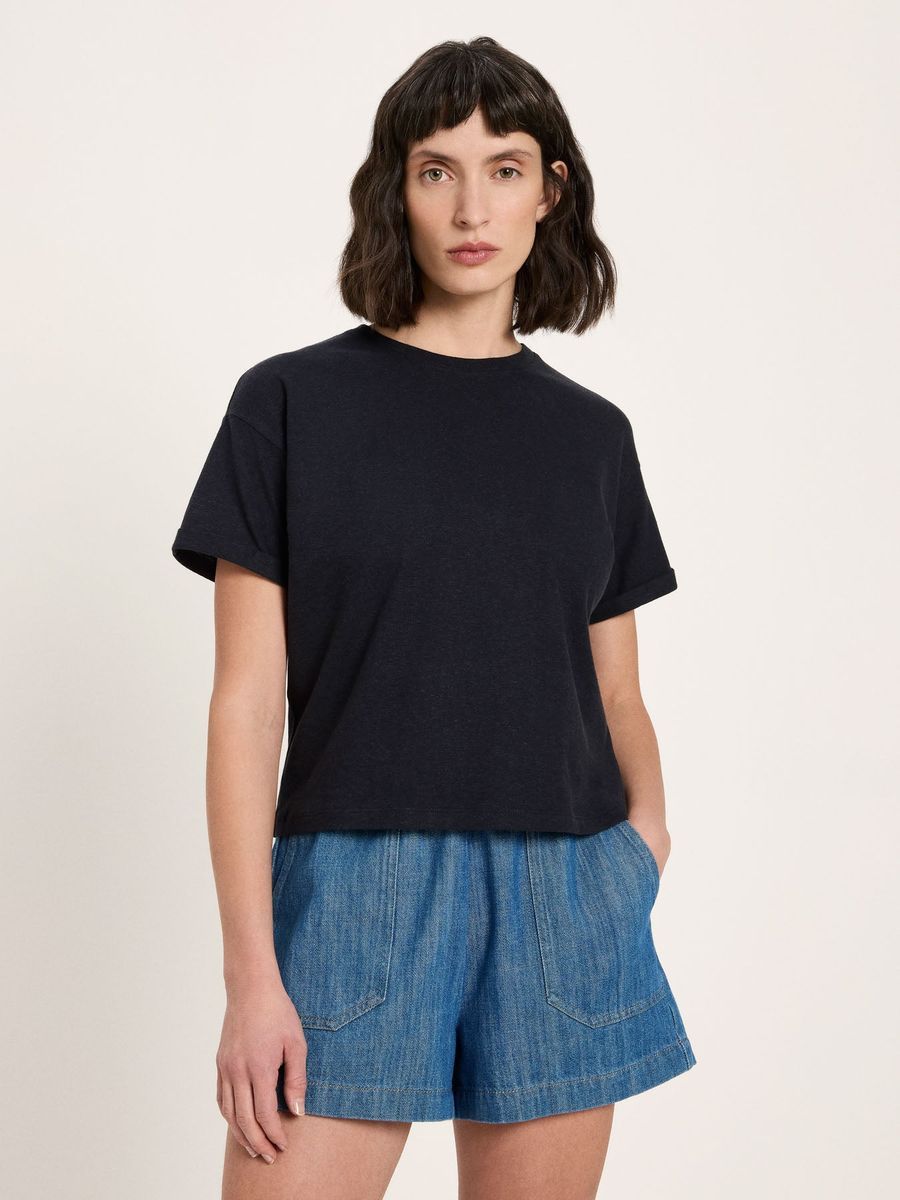 Strukturiertes Shirt aus Hanf und Bio-Baumwolle