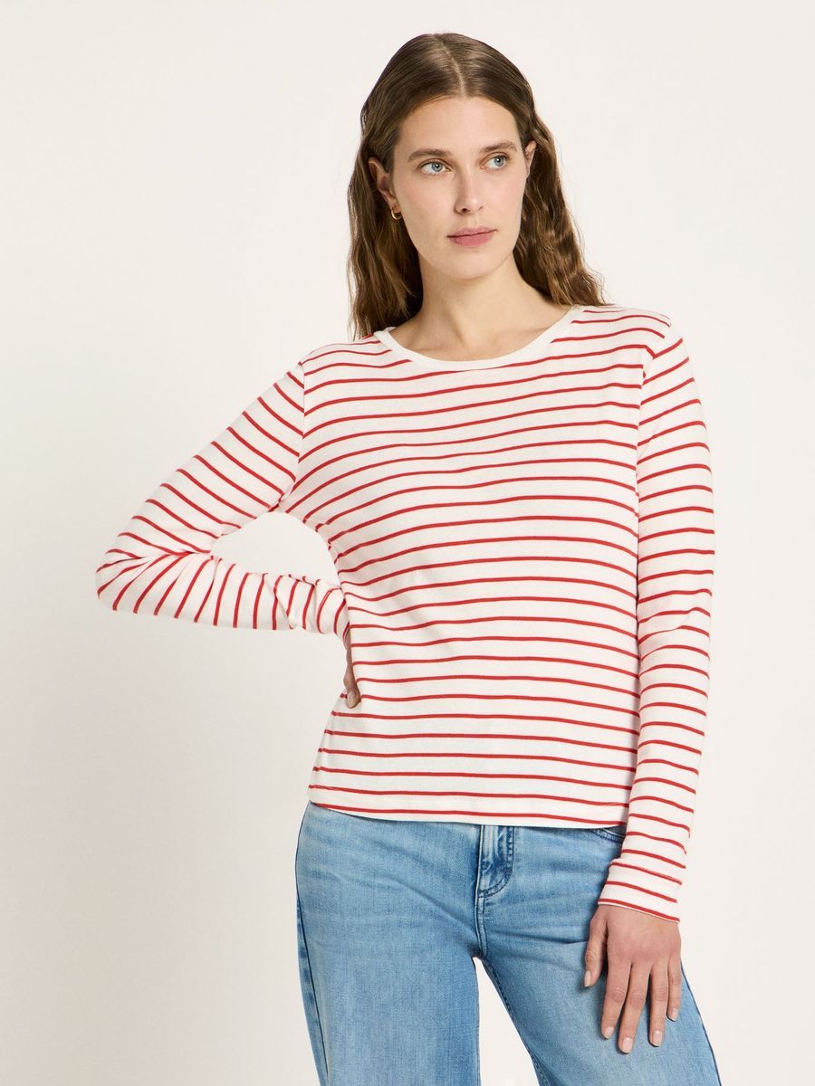 Gestreiftes Langarmshirt aus Bio-Baumwolle