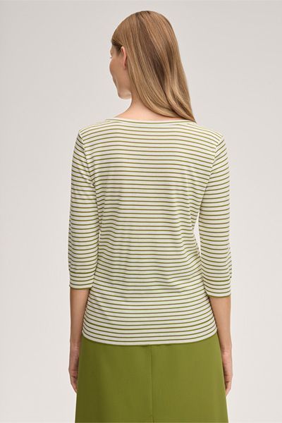 Gestreiftes Shirt mit U-Boot-Ausschnitt