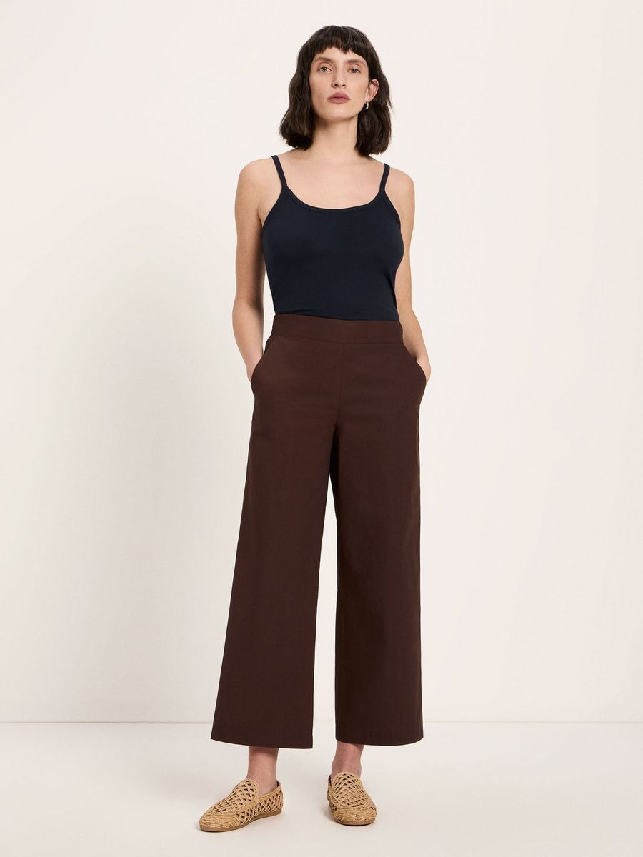 Verkürzte Wide-Leg-Hose aus Bio-Baumwolle