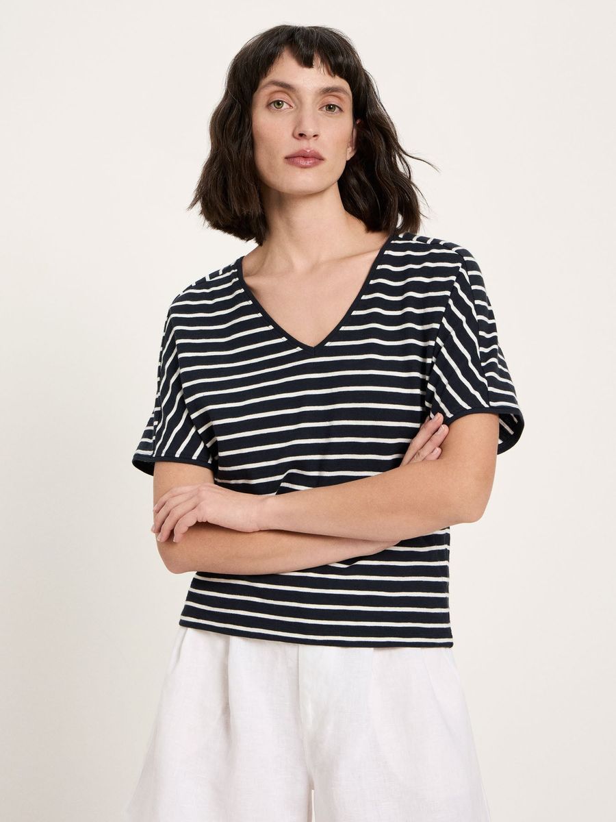 Locker gestreiftes Bio-Baumwoll-Shirt