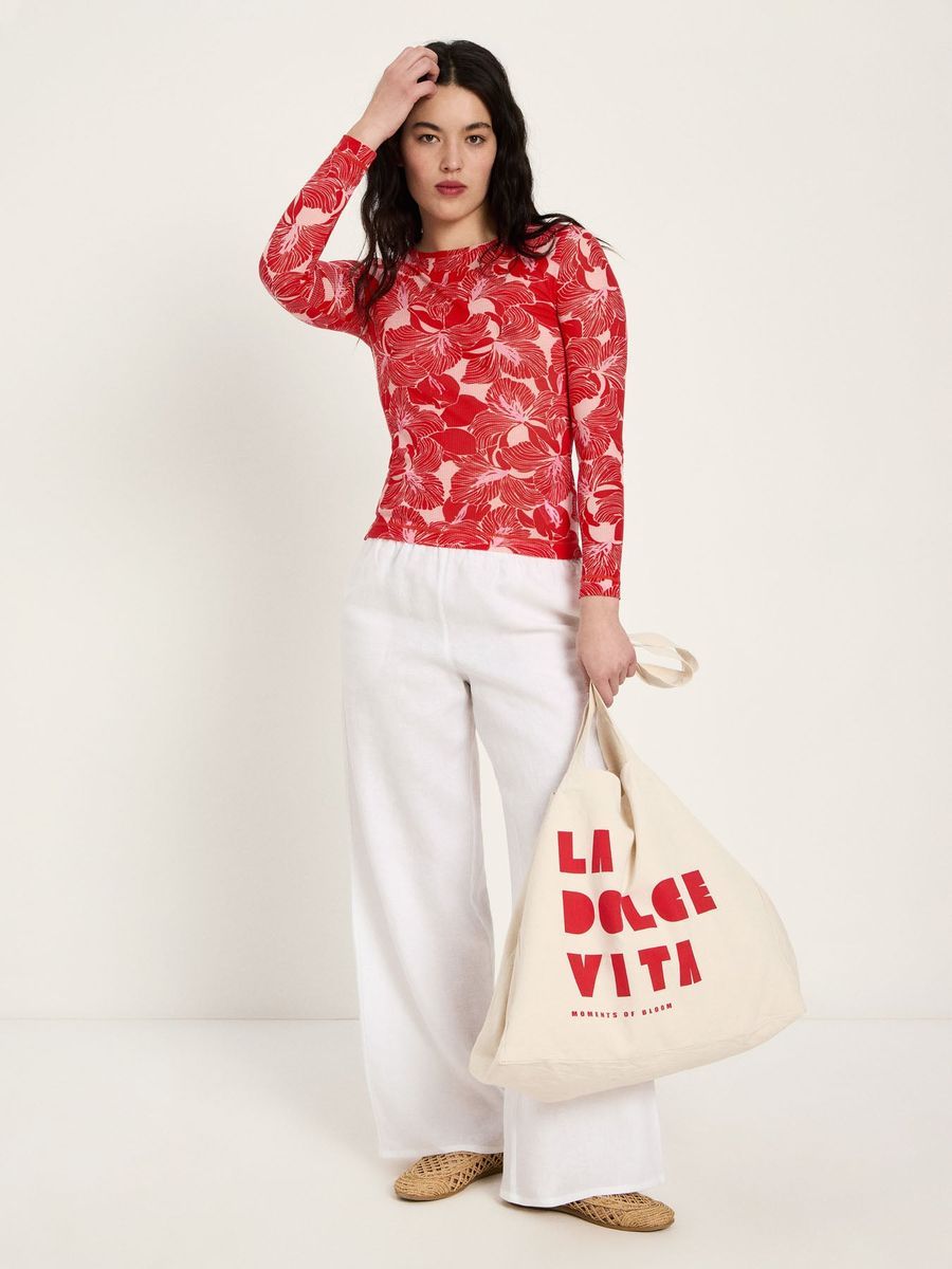 Langarmshirt mit floralem Lyocell-Print