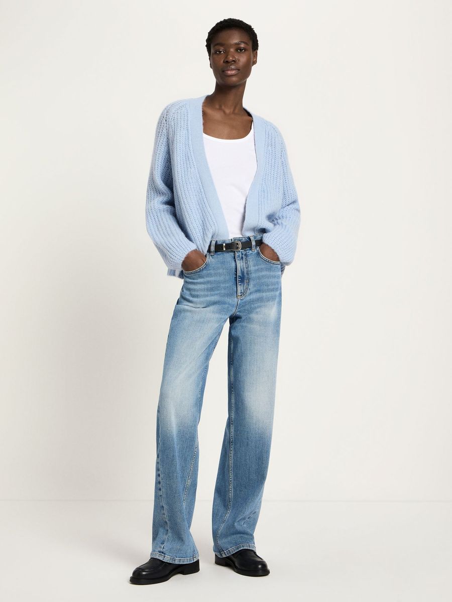 Grobstrick-Cardigan mit offener Front