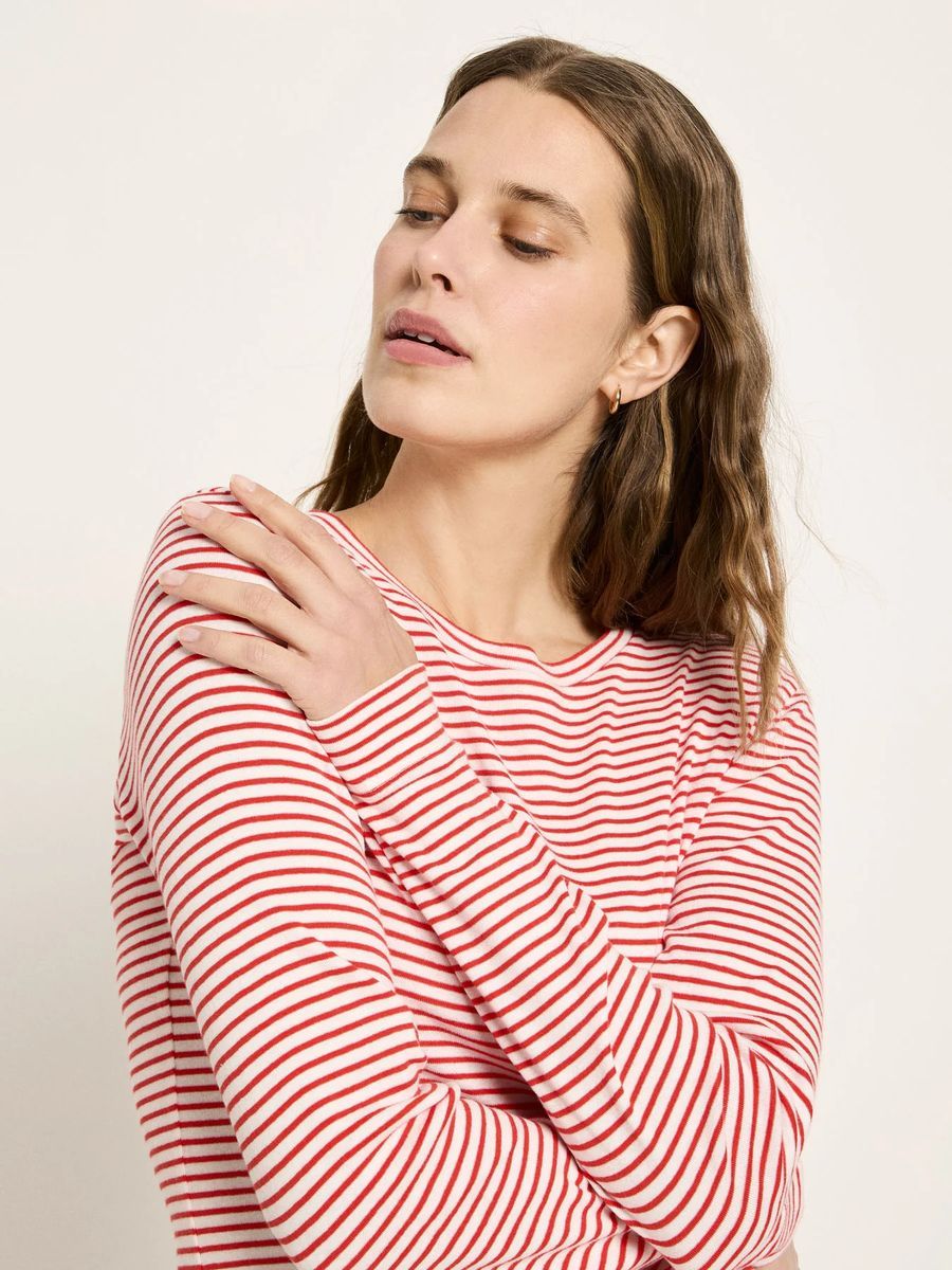 Gestreiftes Langarmshirt aus Bio-Baumwolle