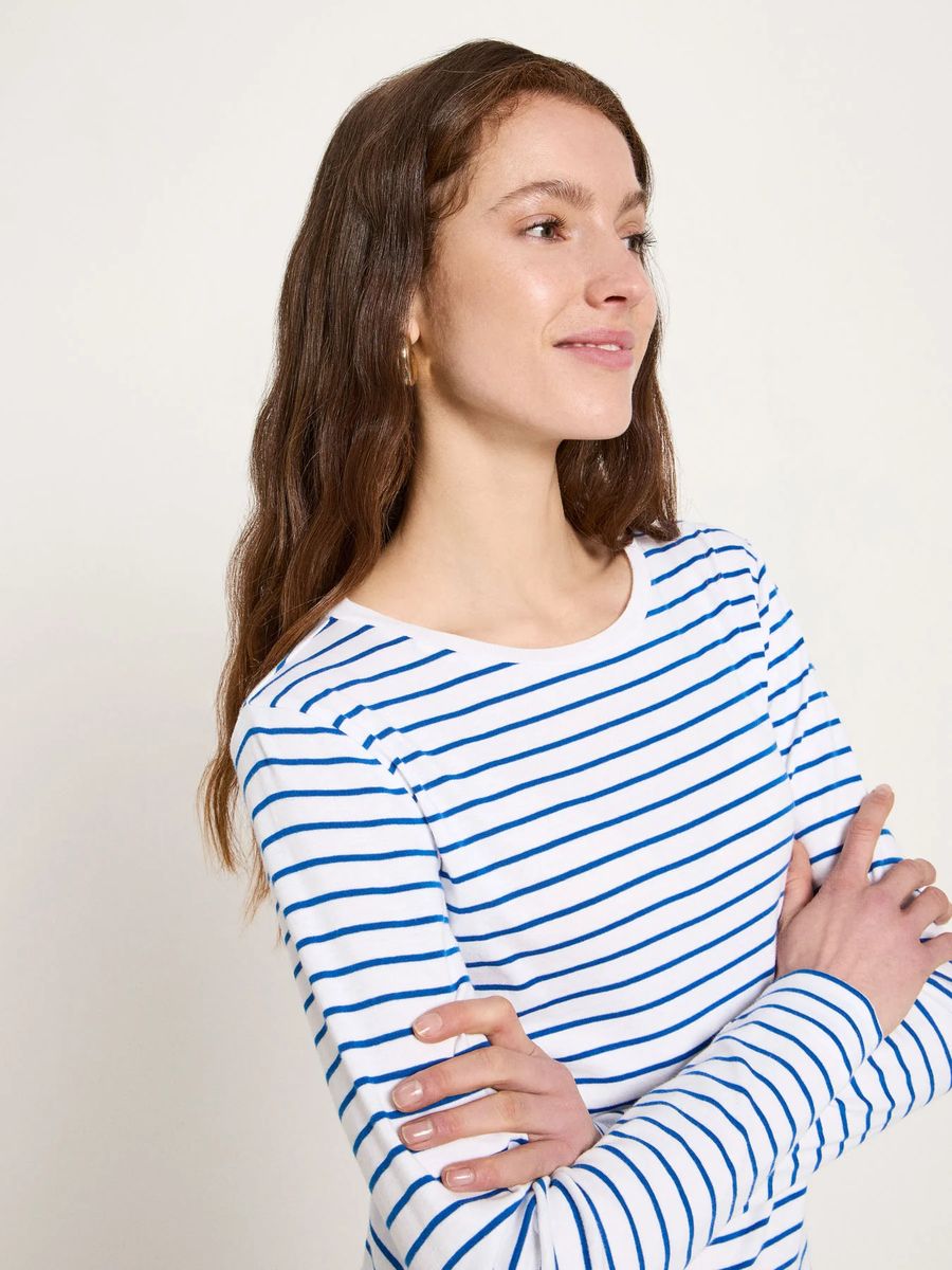 Gestreiftes Langarmshirt aus Bio-Baumwolle