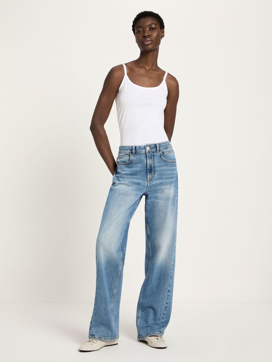 Locker geschnittene Straight-Leg Jeans