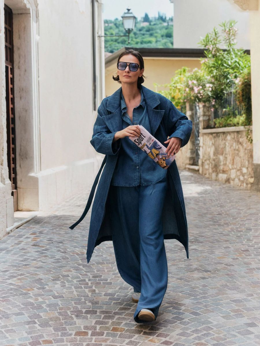 Weit geschnittene Tencel-Jeans mit Bundfalte