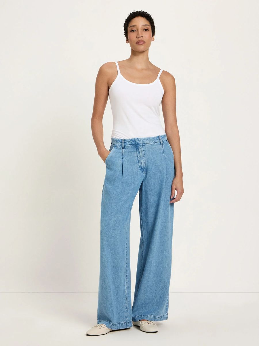 Weit geschnittene Tencel-Jeans mit Bundfalte