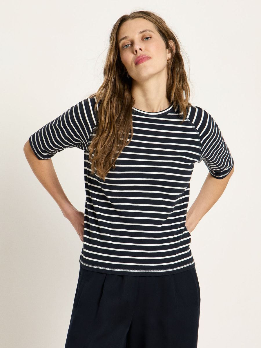 Gestreiftes Raglanshirt aus Baumwolle