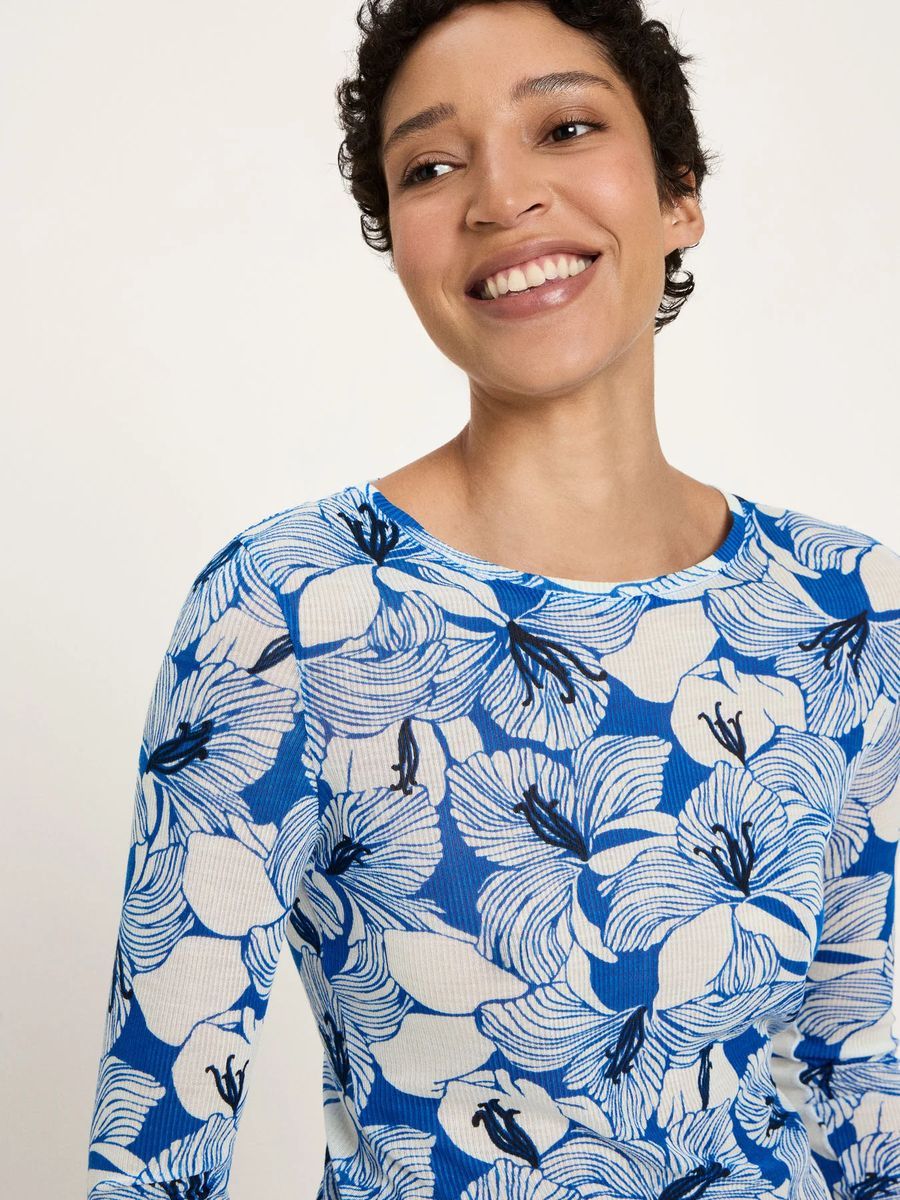Langarmshirt aus Lyocell mit Blumenmuster