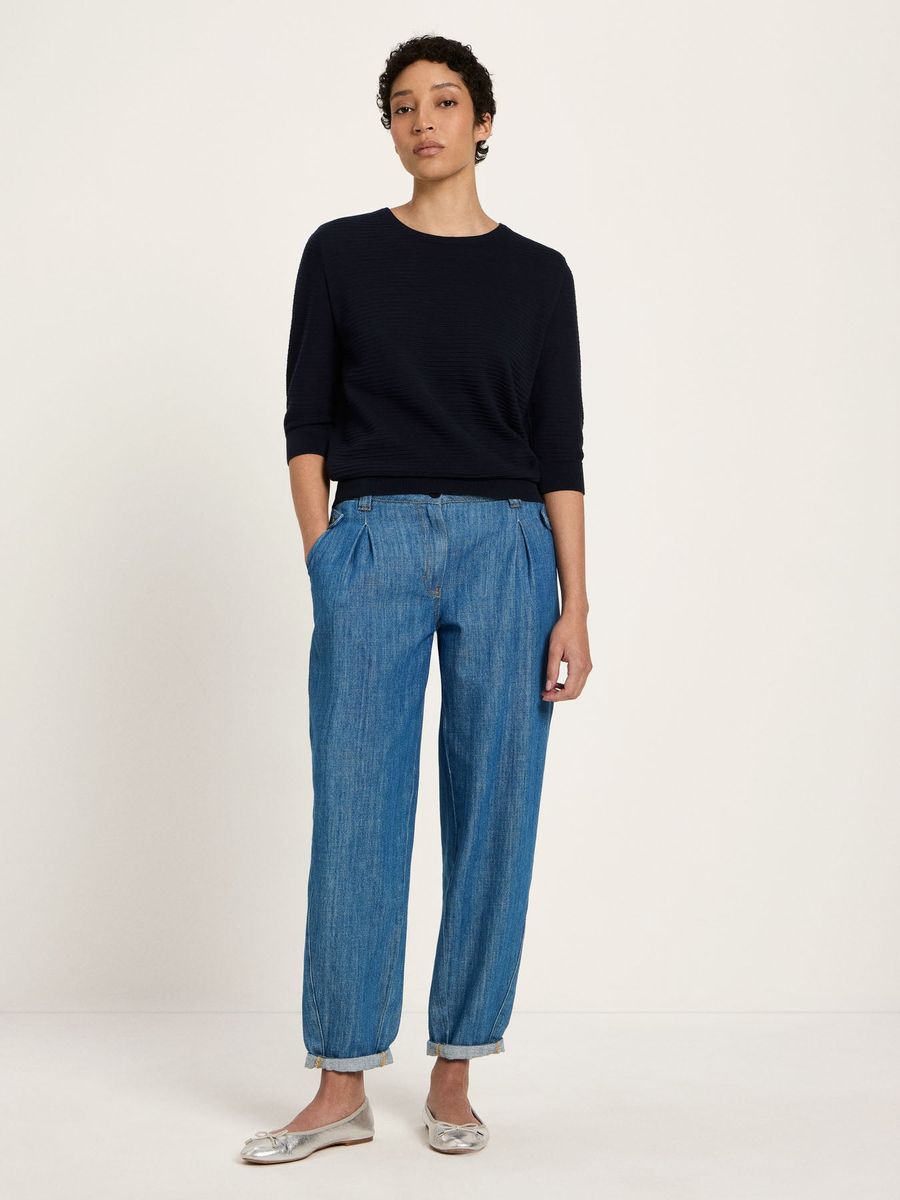 Minimalistischer Bio-Baumwoll-Halbarmpullover
