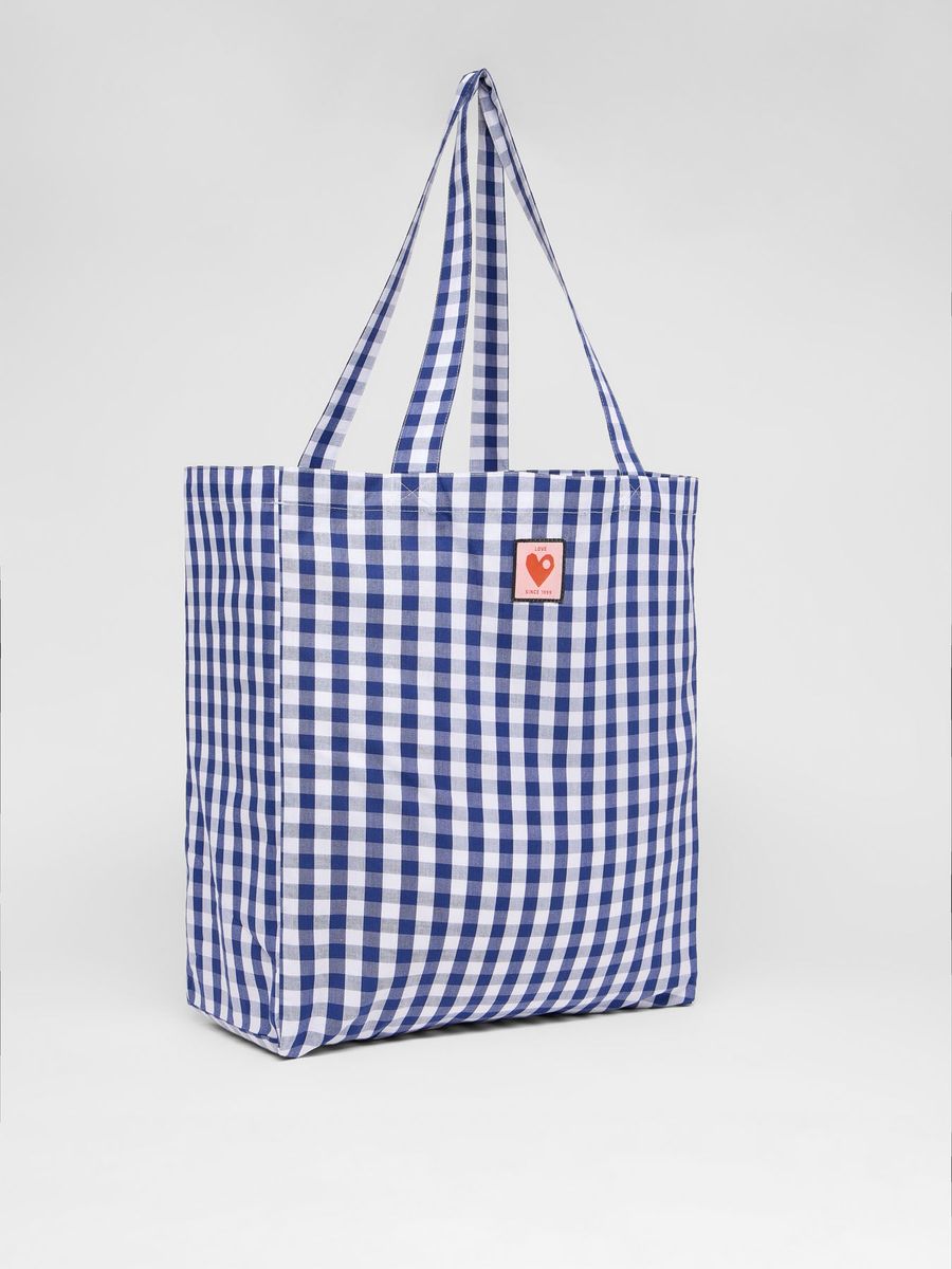 Klassische Tote-Bag mit Gingham-Karo