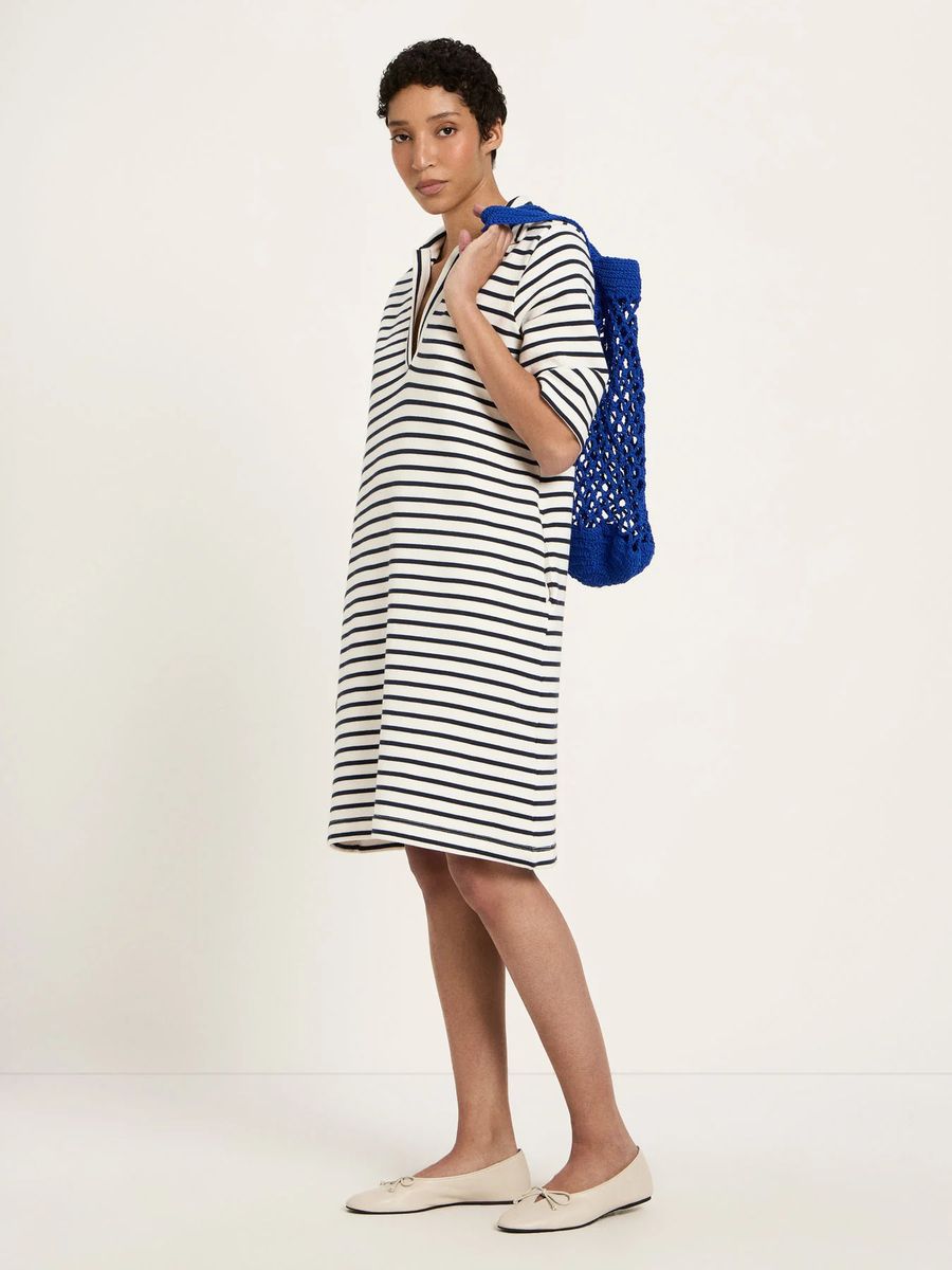 Gestreiftes Polo-Kleid aus Bio-Baumwolle