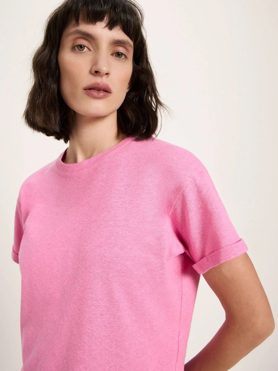 Lässiges strukturiertes Hanf-Mischgewebe-Shirt