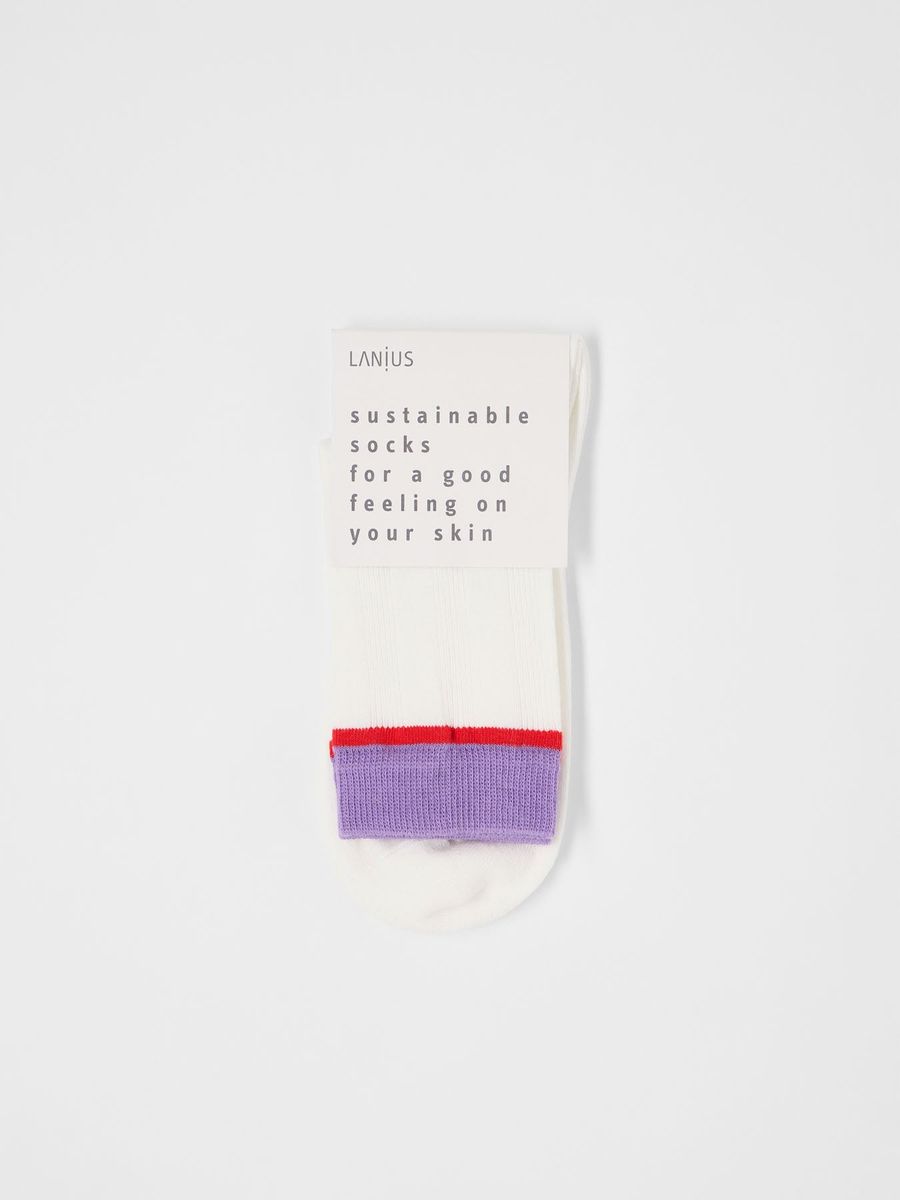 Bio-Baumwollsocken mit farbigen Bündchen
