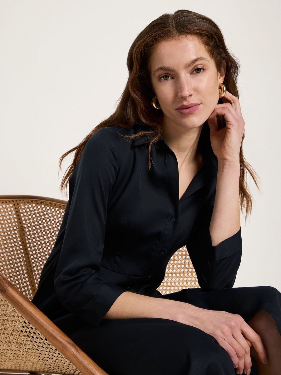 Tailliertes Midikleid aus Tencel Lyocell