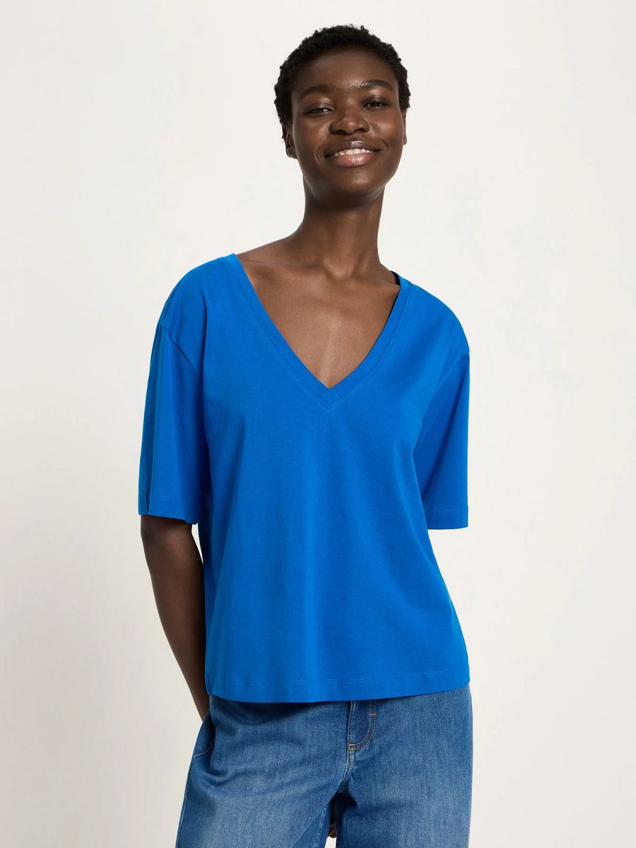 Zeitloses V-Ausschnitt Bio-Baumwoll Shirt