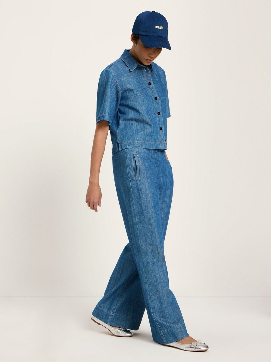 Weit geschnittene Bio-Baumwoll-Denimhose