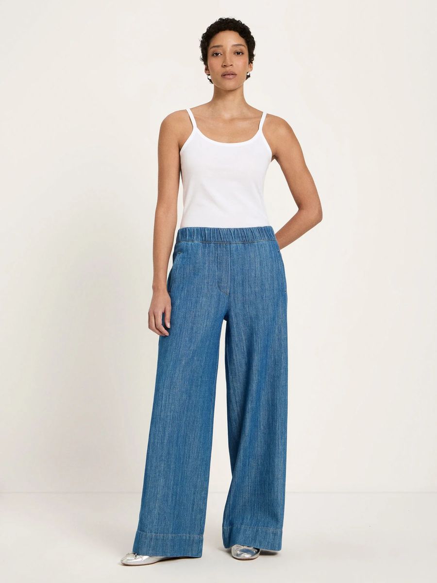 Weit geschnittene Bio-Baumwoll-Denimhose