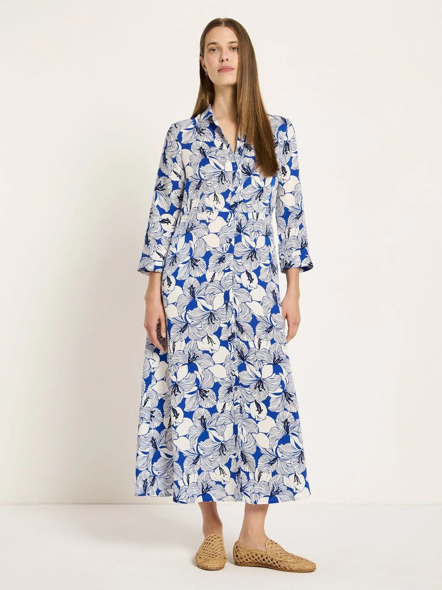Fließendes Midikleid mit Blumenmuster