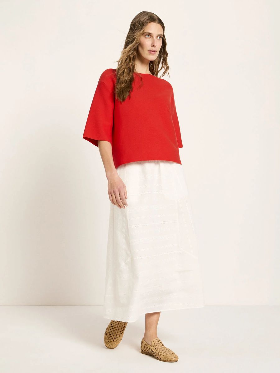 Minimalistischer U-Boot Strickpullover