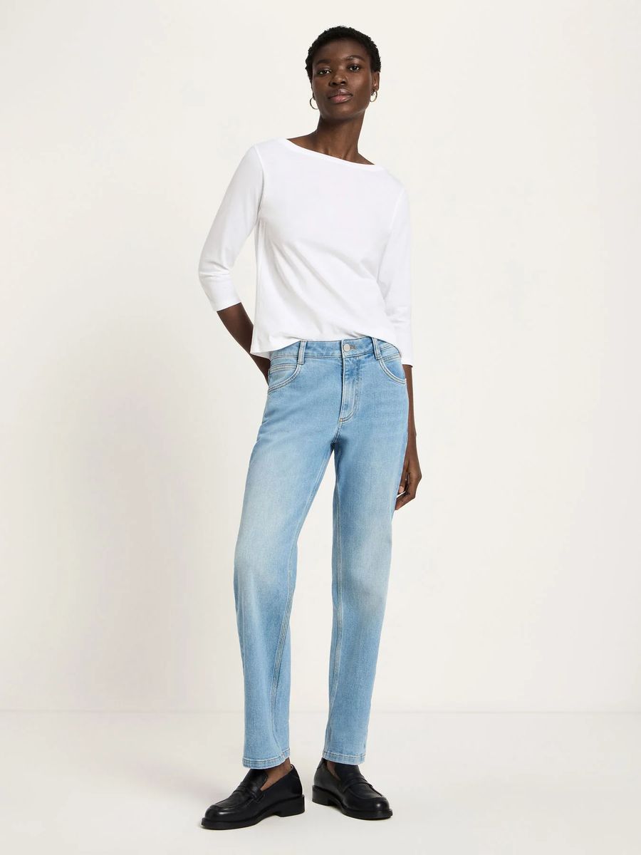 Gerade Bio-Jeans mit Aufschlag