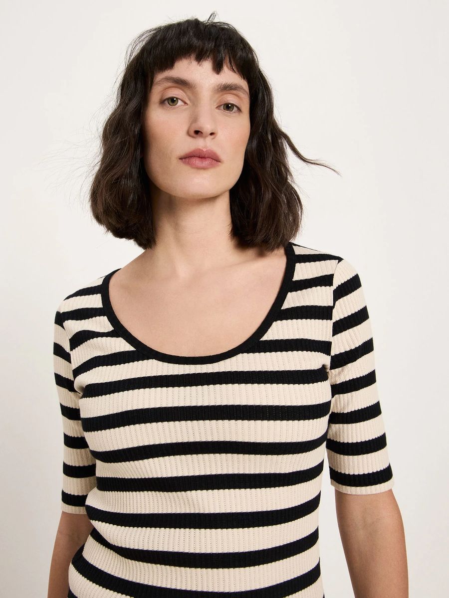 Gestreiftes Halbarmshirt aus Bio-Baumwolle