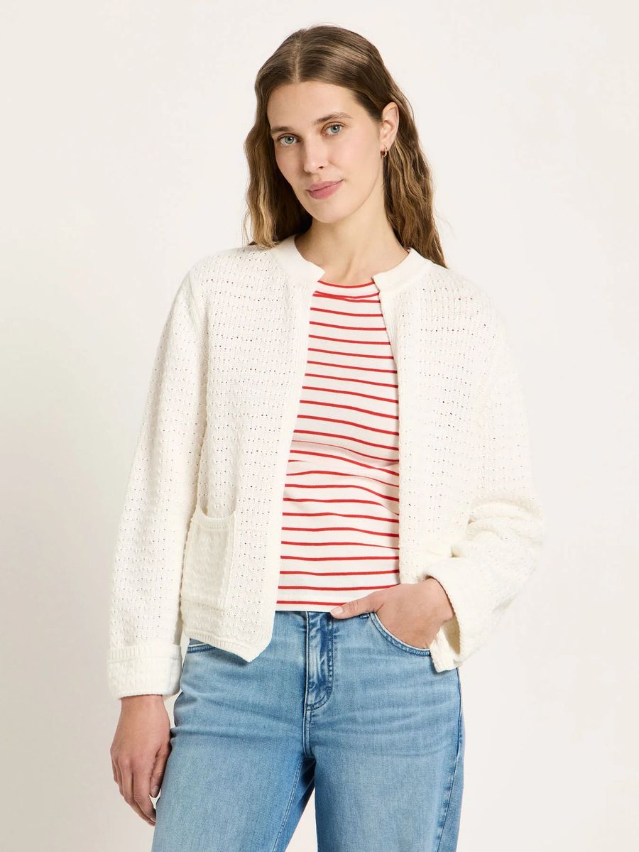Strukturierte Bio-Baumwoll-Strickjacke