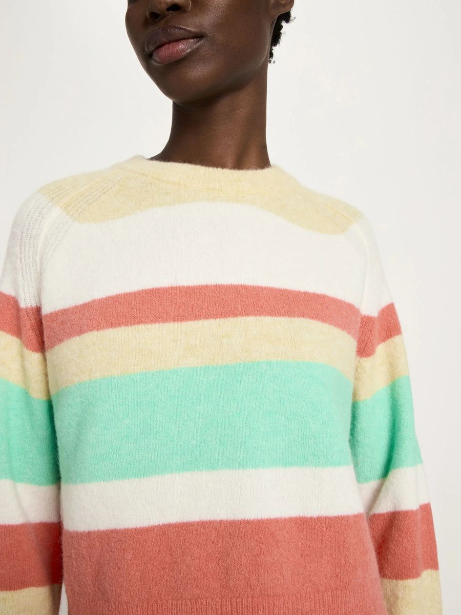 Weich gestreifter Raglan-Pullover in Pastelltönen
