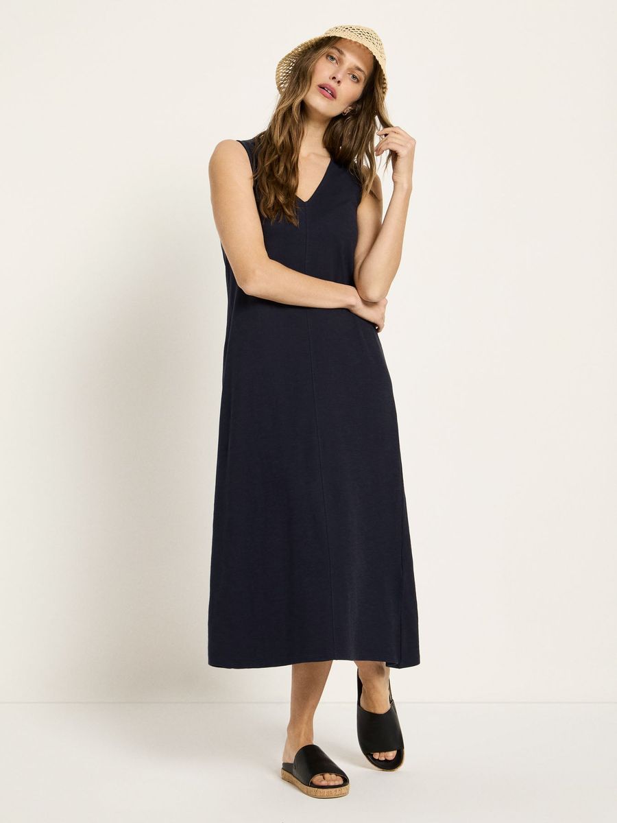 Ärmelloses Maxi-Kleid aus Bio-Baumwolle