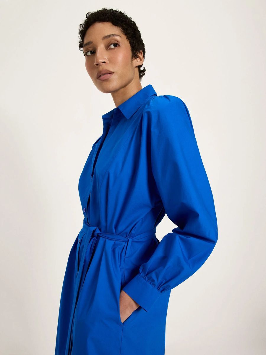 Hemdblusenkleid aus Bio-Baumwolle mit Gürtel