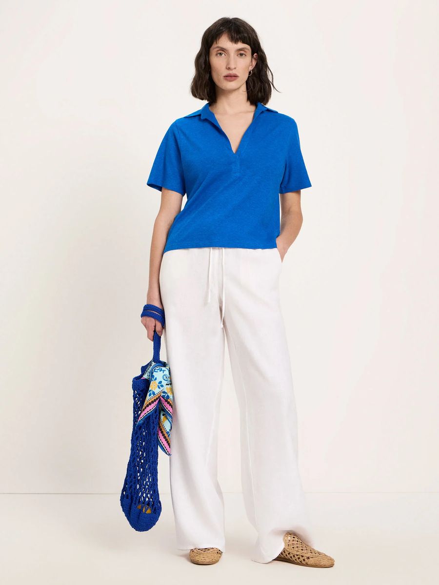 Lässiges Poloshirt aus Hanf-Mix