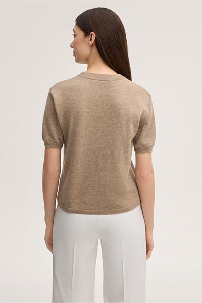 Kurzarm-Strickshirt aus reinem Kaschmir